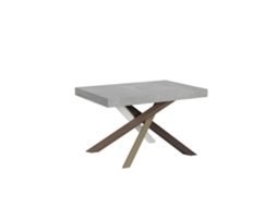 Mesa de Jantar Extensível 90X140/244 Cm Volantis Cimento Quadro 4/C