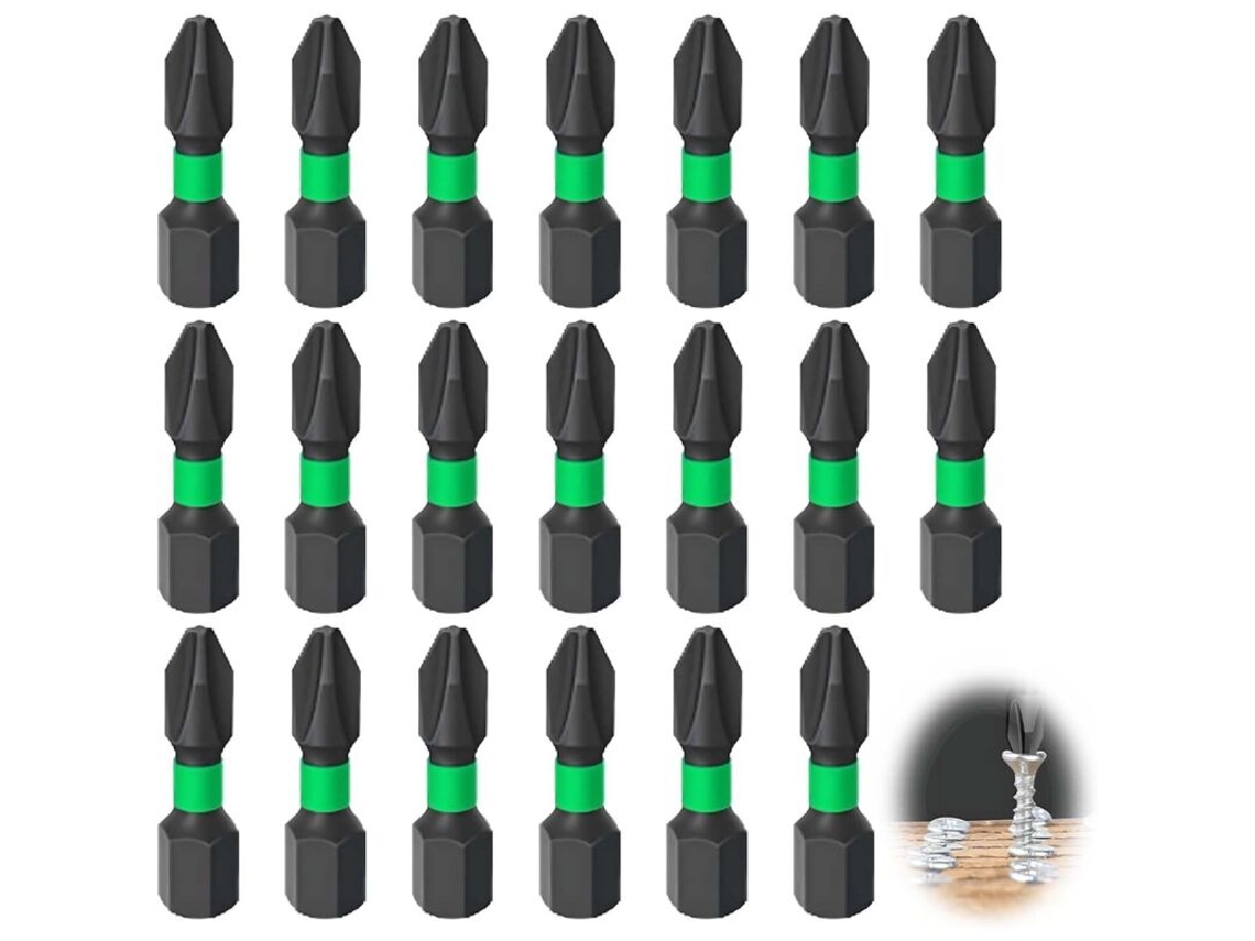 Conjunto de 20 Pontas Phillips para Furadeira Elétrica, Parafusadeira de Aço Magnético Impacto, Compatíveis Con todos As Parafusade -aquaforge