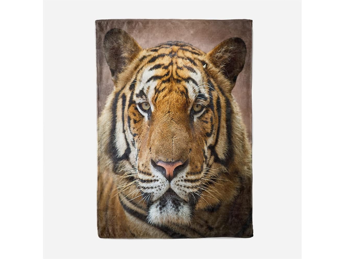 Manta de Flanela Fansu Estampa Tigre 3d Colcha Microfibra Macia e Fofa para o Inverno Ideal Cama Ou Sofá Adequ
