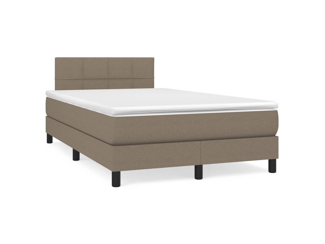 Vidaxl Cama Boxspring C/ Colchão 120x190cm Tecido Castanho-acinzentado