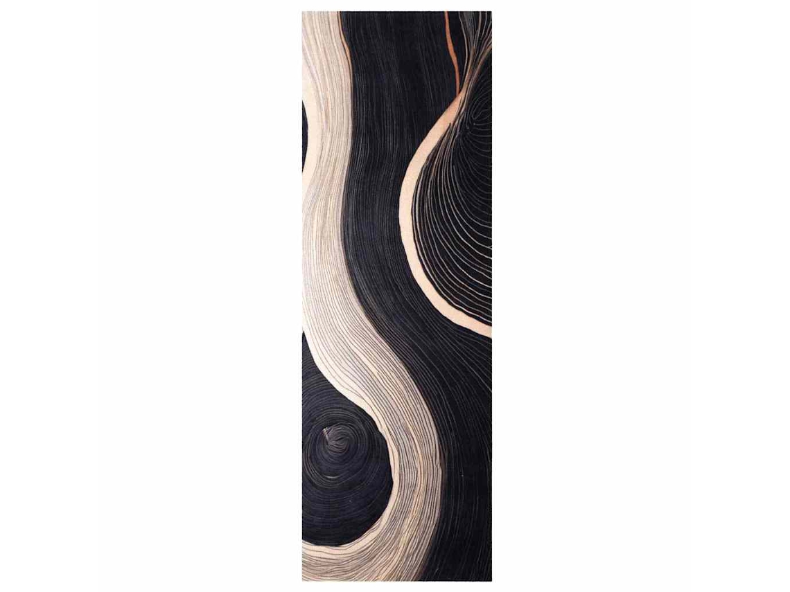 Conjunto 1 Tapete De Cozinha Vidaxl Preto Veludo (180 X 60 Cm)