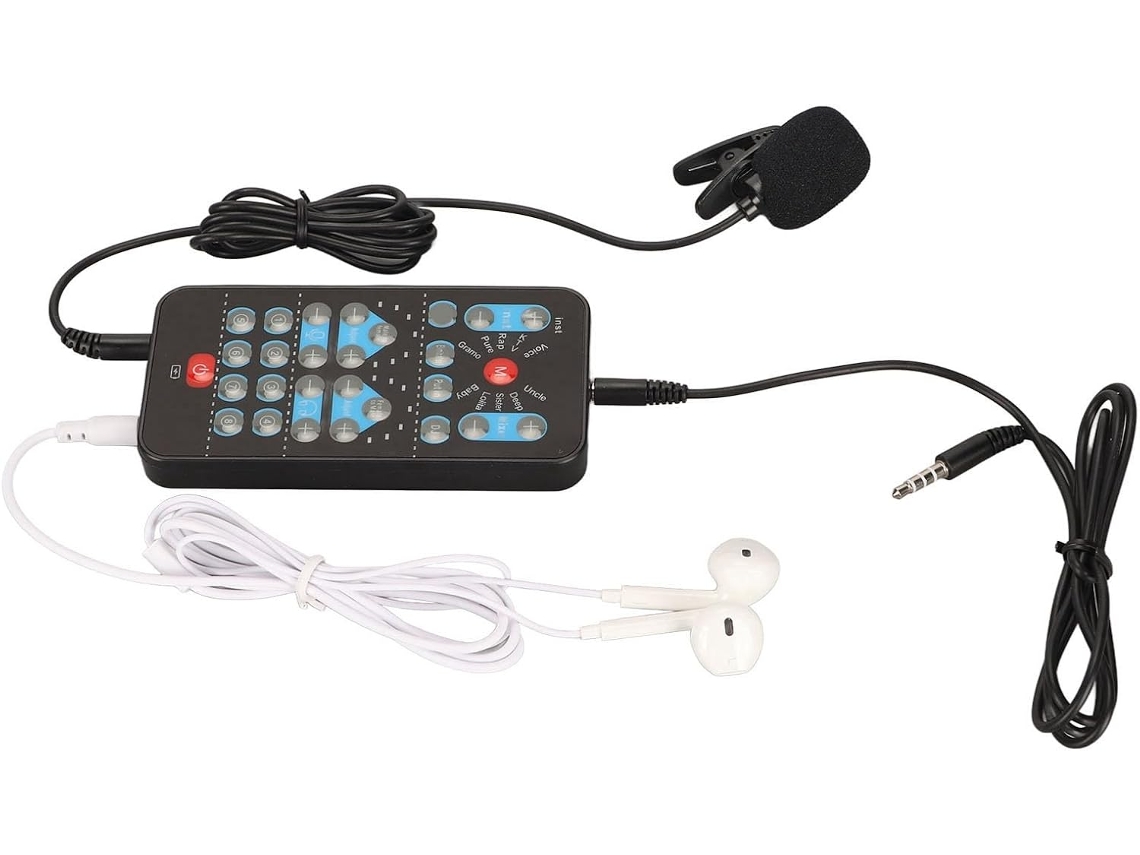 Tnfeeon Disguiser Vocal, Changer Voix Portable Noir 10 Efeitos Sonoros Interface 3,5 Mm Telefones Celulares