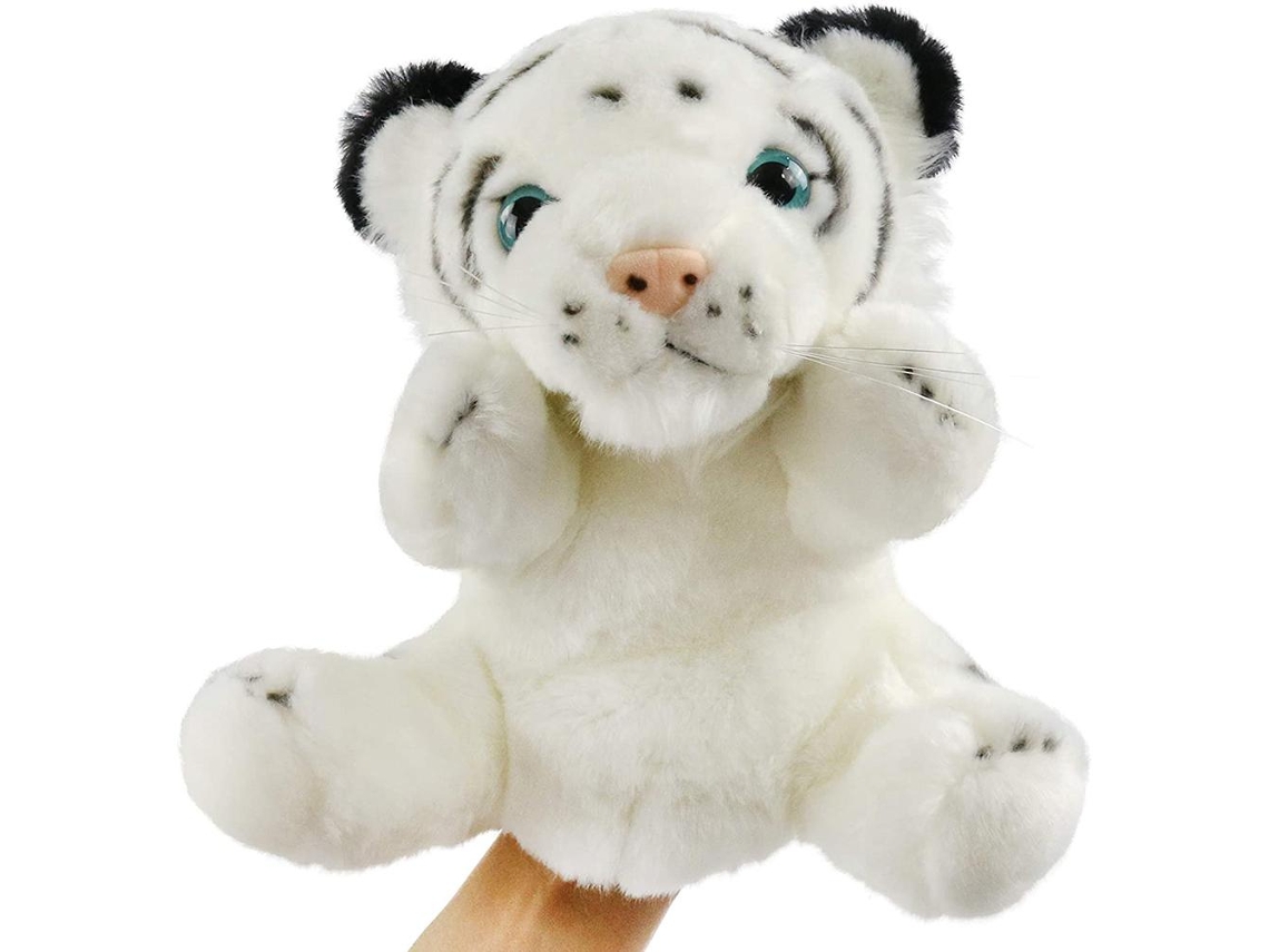 Marionete De Mão De Tigre Pelúcia Macia Brinquedo De Jardim Selvagem Para Crianças