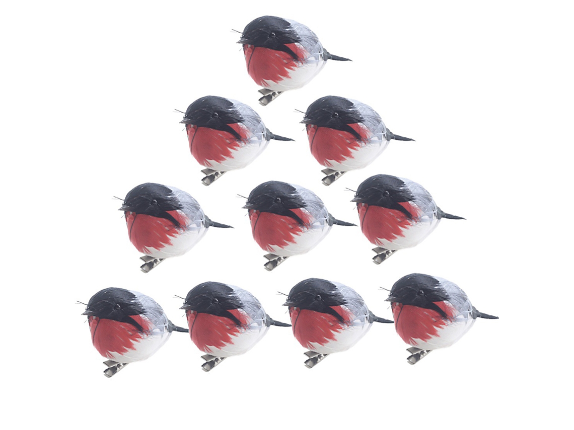 Laxiscreed Pack De 10 Pássaros De Pluma Para Decoração Natal E Artesanato Festivo
