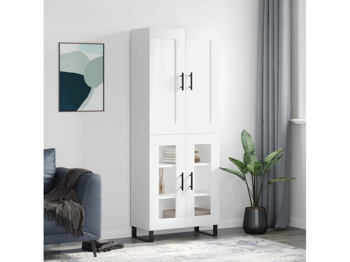 Armario alto 69,5x34x180 cm Derivados de madera Blanco