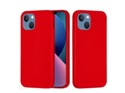 Capa De Silicone Para Iphone 14 Plus - Cor Sólida, Proteção Fina E Antiaderente - Vermelha