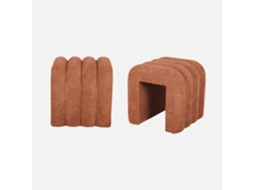 Pufe Contemporâneo Tecido , Laranja Sweeek (set De 2)
