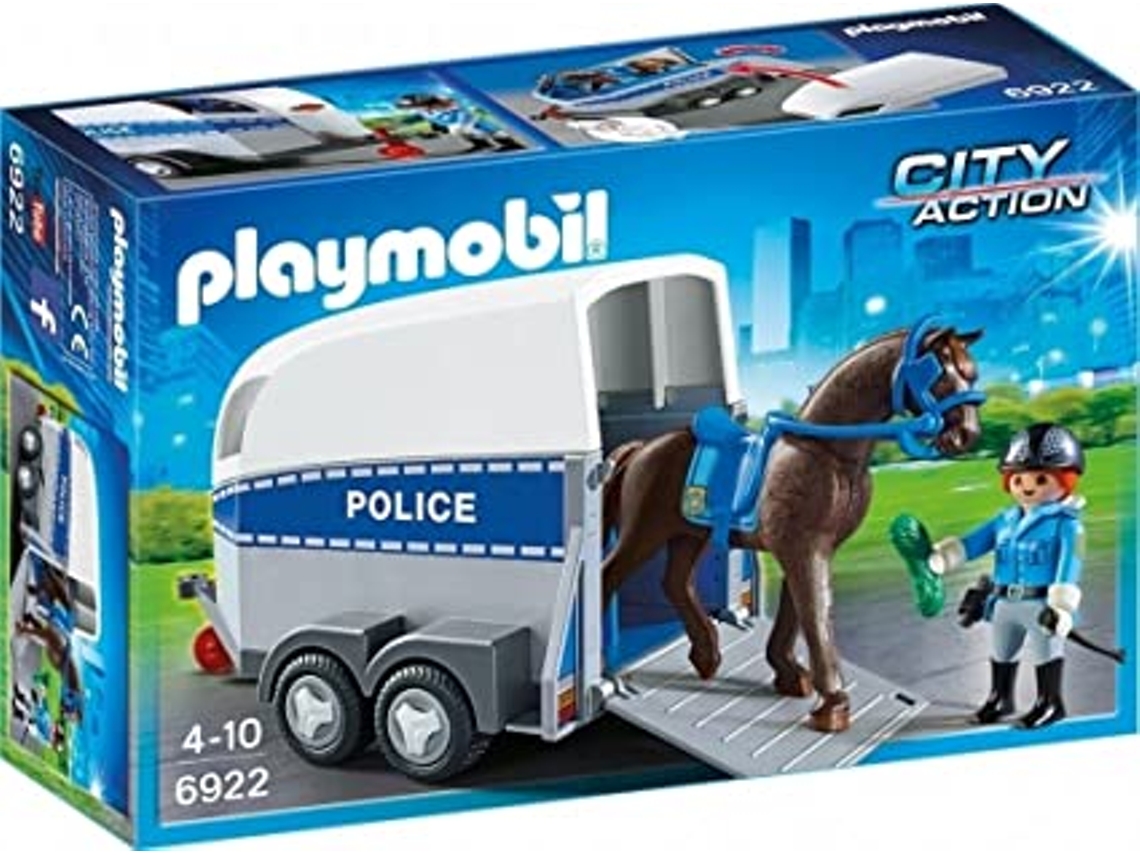 PLAYMOBIL 6922 Polícia Co Cavalo E Atrelado