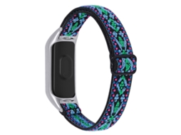 Bracelete de Nylon Elástico Trançado Ajustável para Xiaomi Mi Band 5/6 Estilo 19