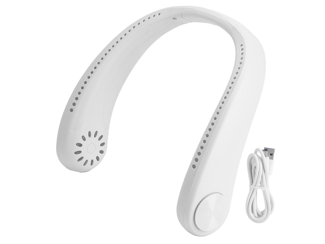 Ventilador de Pescoço Usb Sem Lâmina Leve Portátil Branco
