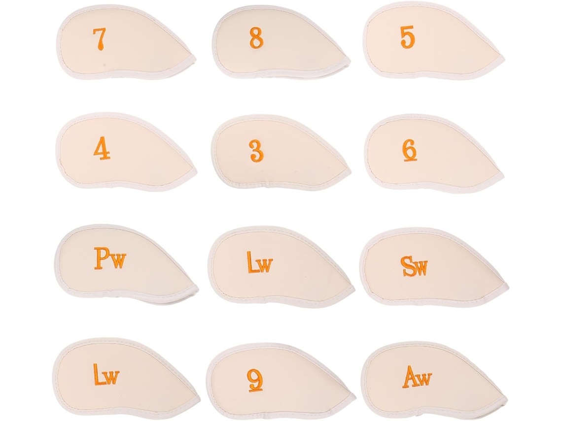 Capas Numeradas De Tecido Branco Para Tacos De Golfe