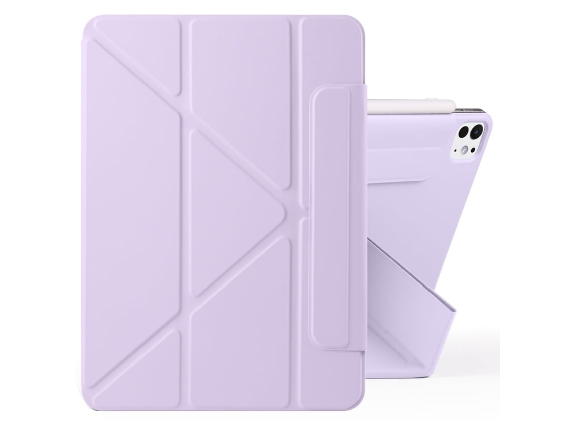 Capa Para Ipad Air 4 2020 10.9 Polegadas Magnéticas Destacável Com Design Y-fold E Fecho Magnético Roxa