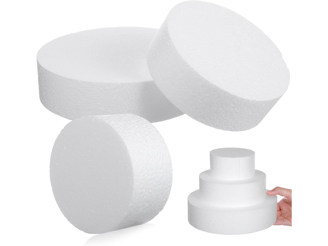 Conjunto de 3 discos de espuma branca Healifty para boliche.