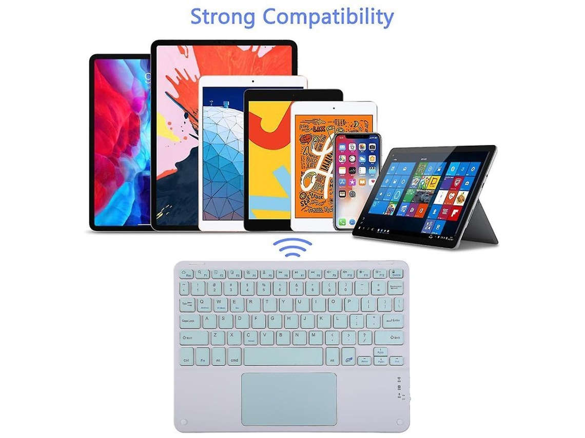 Fasst teclado Inalámbrico Bluetooth com Touchpad Usb Recarregável Multitoque para Pc e Notebook