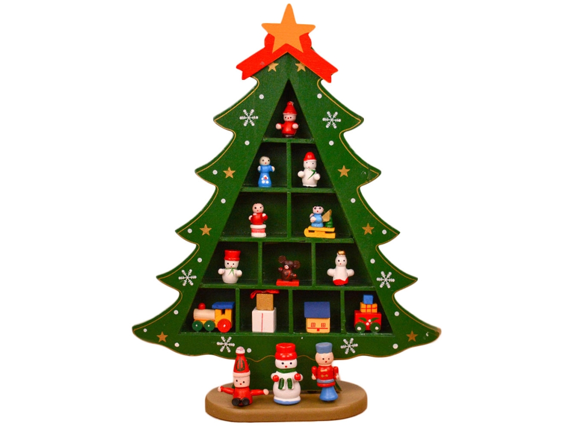 Laxiscreed Árvore De Natal De Madeira Para Secretária, Decoração Verde E Presente De Natal Para Crianças
