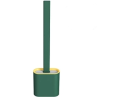 Escova de Vaso Sanitário Silicone Sem Cantos Mortos Para, Verde, 02