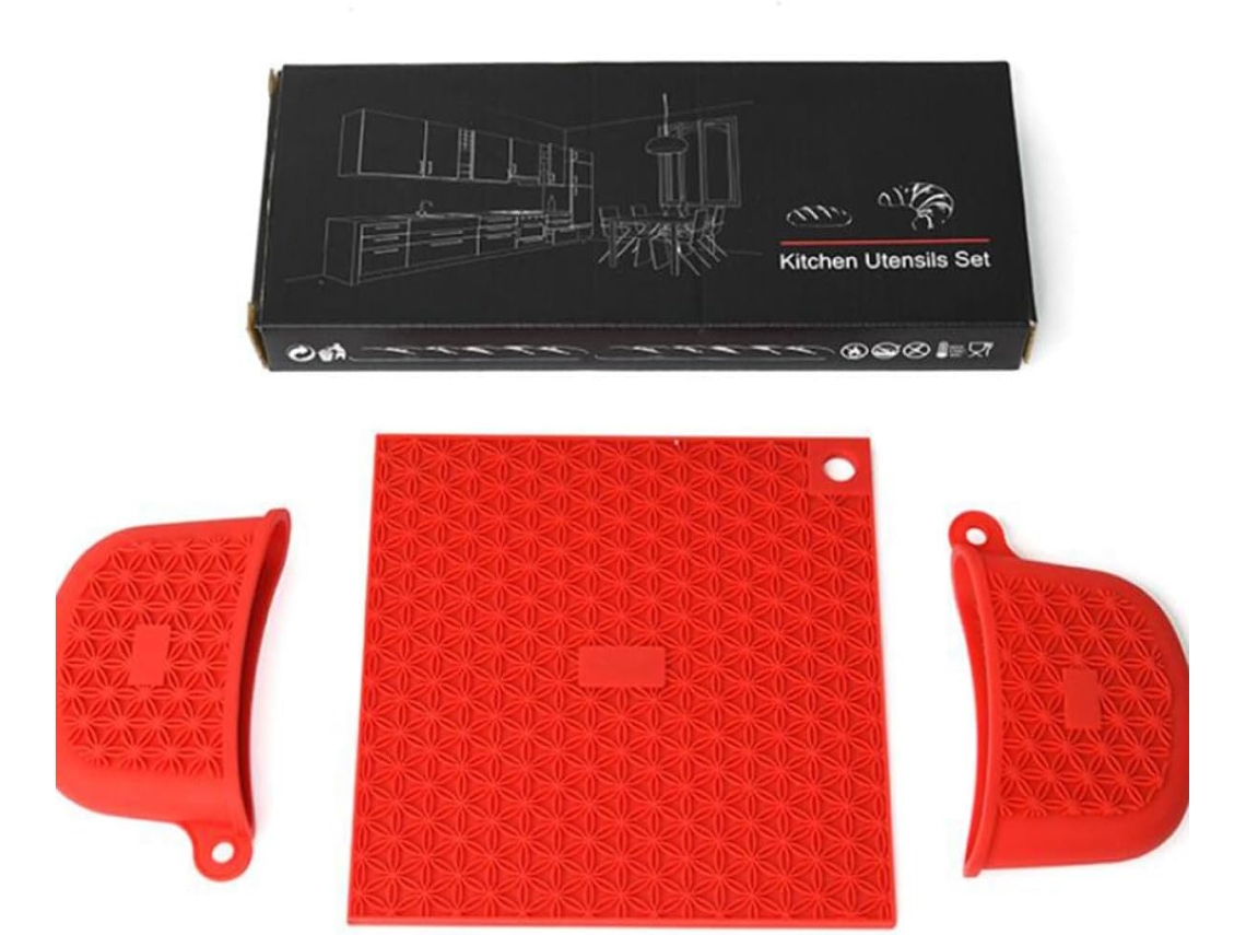 Conjunto De 3 Protetores De Silicone Para Alças De Panelas.