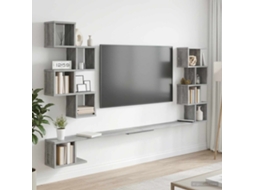 Vidaxl Prateleira De Tv Montada Na Parede Sonoma Cinzento