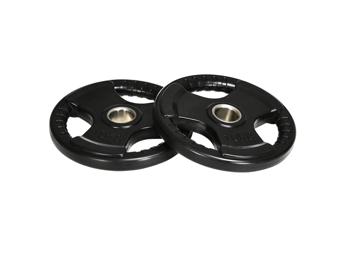 Placa de peso, conjunto de 2, 10kg cada, borracha, metal | S/MARCA