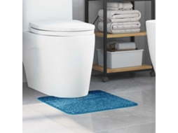 Vidaxl Tapete Antiderrapante Para Banheiro Com Corte Para O Vaso Azul