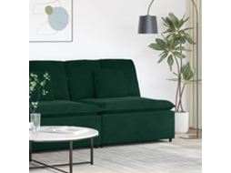 Vidaxl Módulo Central Para Sofá Modular Com Almofadas, Verde Escuro, 100 Cm