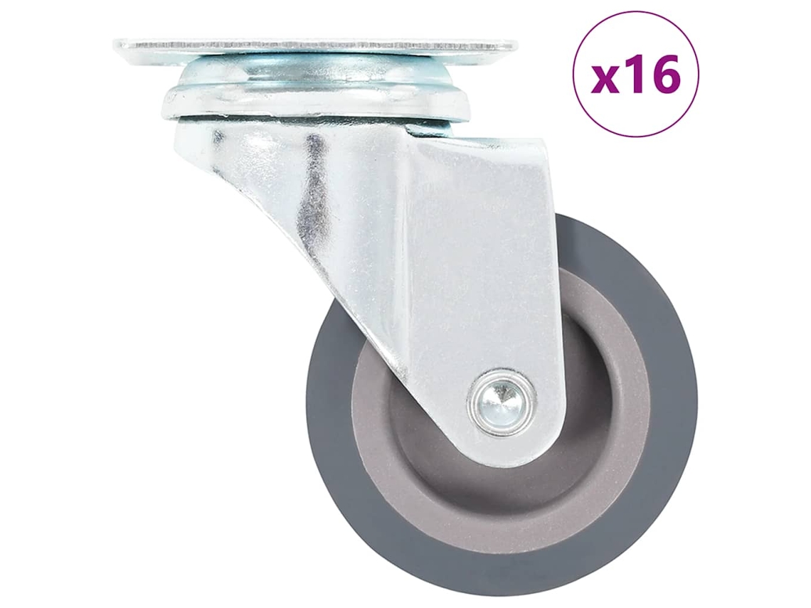 Vidaxl 16 Pcs Rodas Giratórias 50 Mm