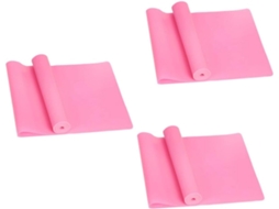 Hanabass Conjunto De 3-faixas Elásticas Látex Rosa Para Yoga, Treinamento Força E Fisioterapia Resistência