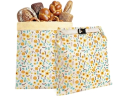 Conjunto De 2 Sacos Reutilizáveis Para Conservar Pão Caseiro, Em Algodão Orgânico E Cera De Abelha, Adequado Ao Congelador