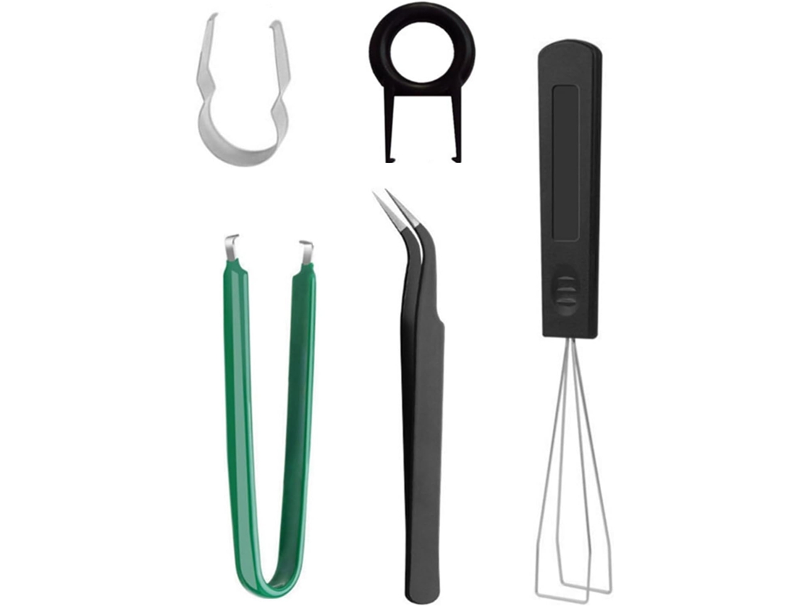 Kit De Ferramentas 5 Em 1 Para Teclado Mecânico Com Extrator De Teclas, Extrator De Switches E Pinça Antiestática