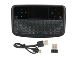 Teclado Sem Fio Mini Com Retroiluminação, Mouse Aéreo E Touchpad