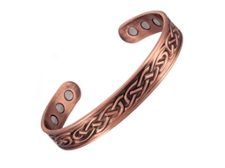 Pulseira De Cobre, Bracelete Magnética Listrada Para Terapia Com Abertura Ajustável Spqment