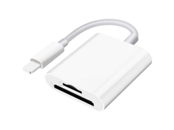 Leitor de Cartão SD YURU para iPhone e iPad, slot duplo, compatível com SD e Micro SD, até 256GB