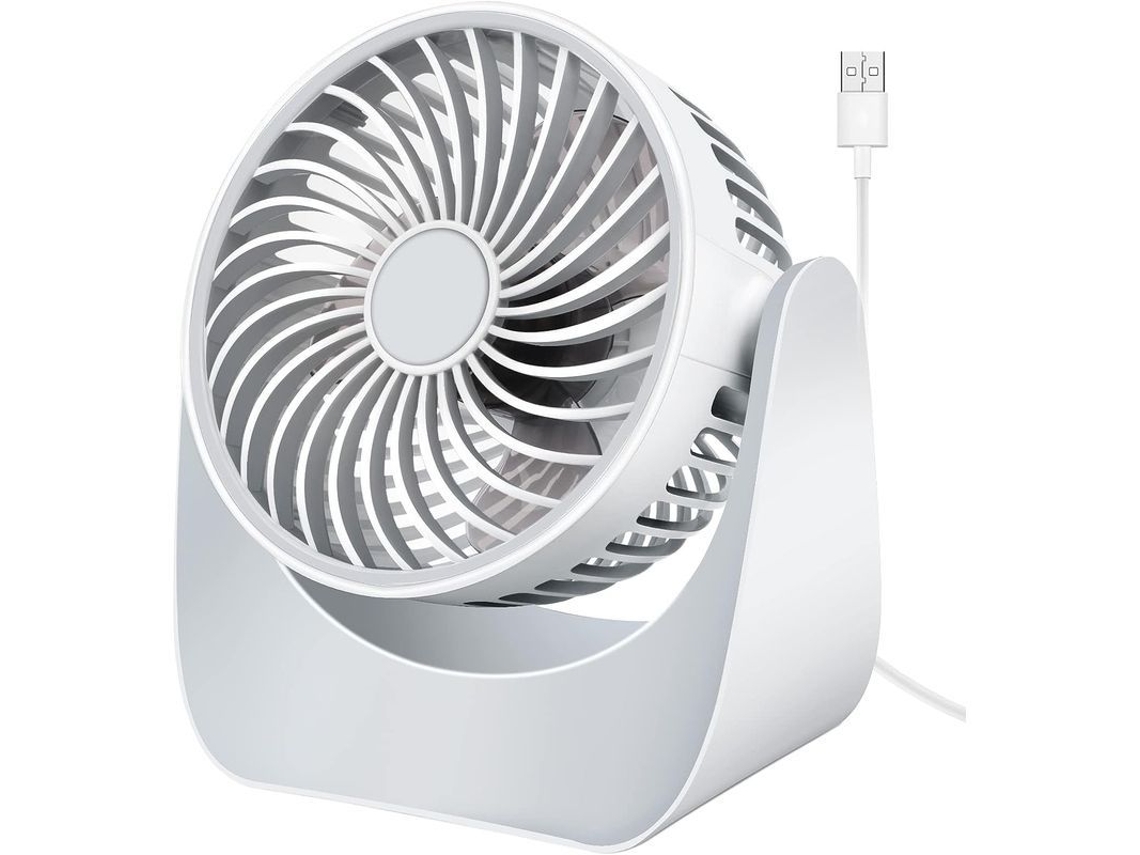 Ventilador de mesa Nova Line, USB, sem bateria, branco