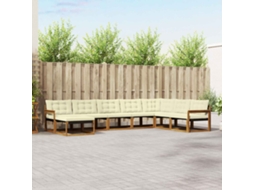 Vidaxl Conjunto De Sofás Para Exterior 8 Pcs Natural E Creme