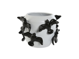 Vaso de Grés, Pássaro Branco, 29x29x21,5cm ALEXANDRA HOUSE LIVING