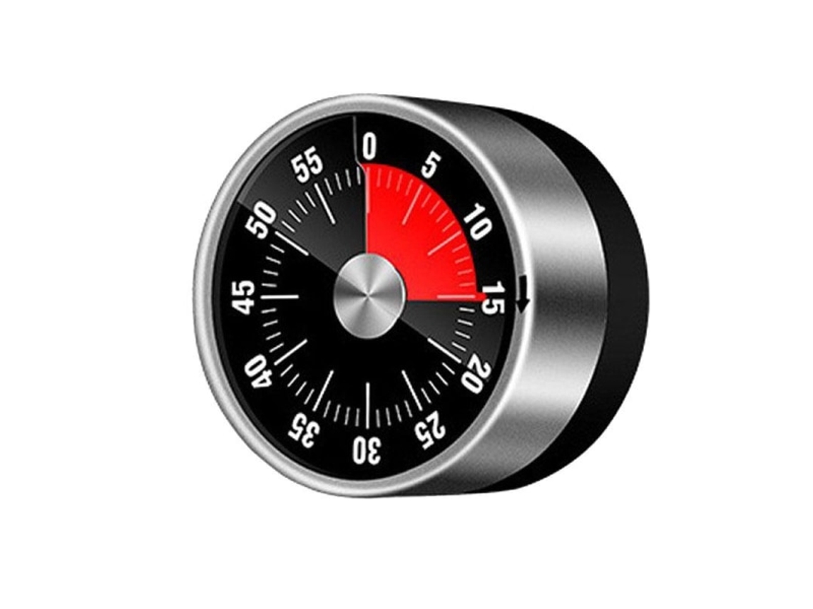 Temporizador De Cozinha Mecânico Com Ímã, Preto
