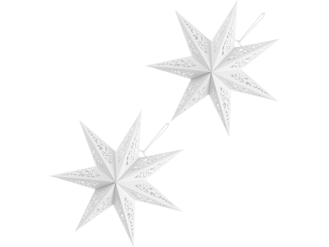 Conjunto De 2 Abajures De Papel Em Formato De Estrela - Decoração Versátil Para Casa