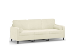 3-seater Sofa, 3-seater Sofas Vidaxl Creme Veludo (n/a)