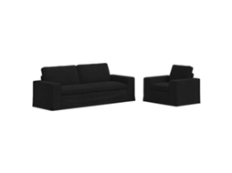 Maison Exclusive - Conjunto De Sofás 2 Unid. Preto Tecido
