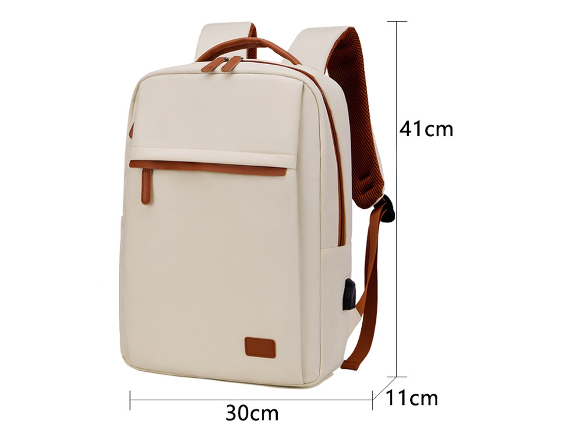 Mochila de viagem para computador feminina Ywp Casual Fashion Versátil Simples Branca