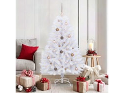 Vidaxl Árvore De Natal Artificial 150 Cm Pvc E Aço Branco