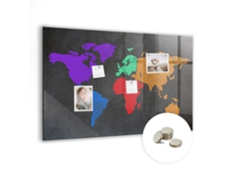 Quadro Magnético De Parede Mapa Mundi Para A Cozinha Espelharte (90x60 Cm)