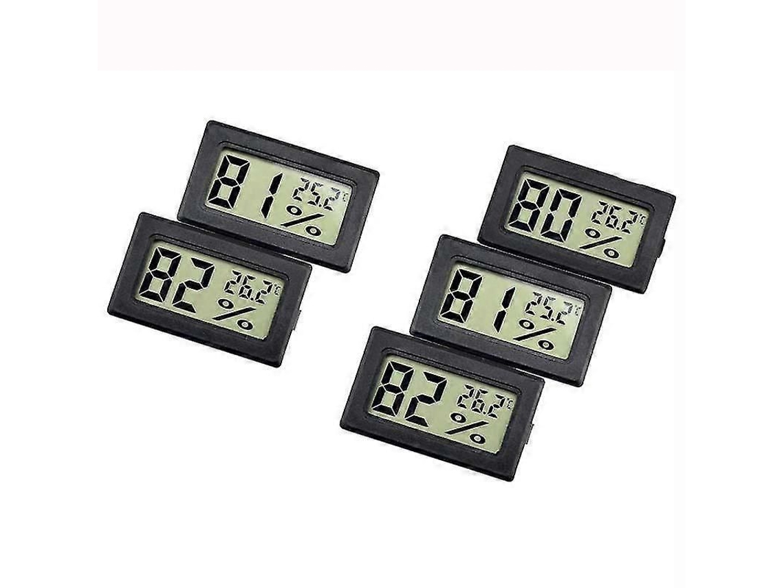 Kit Com 5 Mini Termômetros E Higrômetros Digitais, Medidor Eletrônico Digital De Temperatura E Umidade Para Ambientes Internos