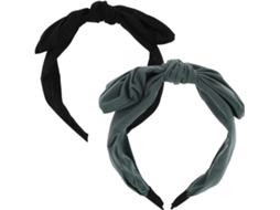 Conjunto de 2 elásticos de cabelo compridos com ponteira de tecido e plástico, seguros.