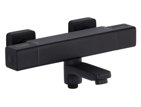 Misturadora termostática de banheira preto mate com corpo frio CUARTO