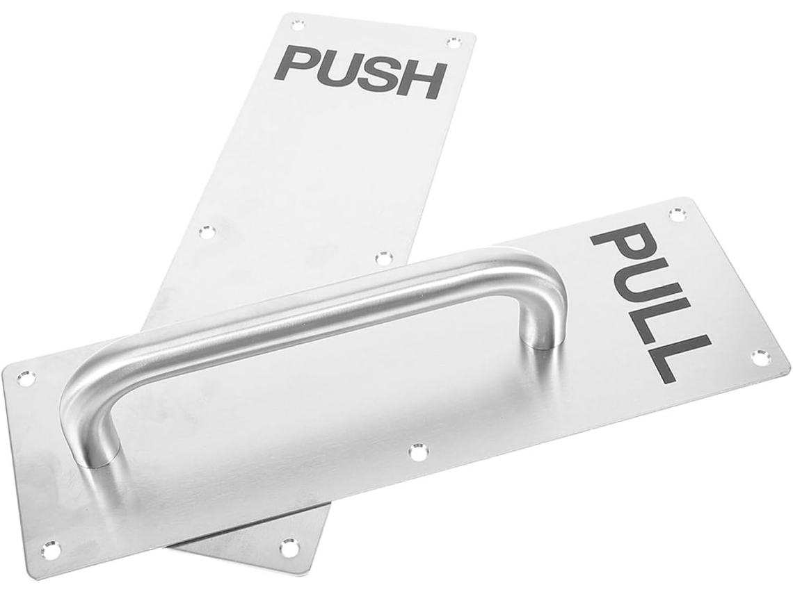 Placa De Pressão Para Porta Em Aço Inoxidável 304 Para Puxador À Prova De Fogo