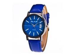 Relógio de quartzo unissex moderno com pulseira de metal ajustável Zhoulianfa (azul)