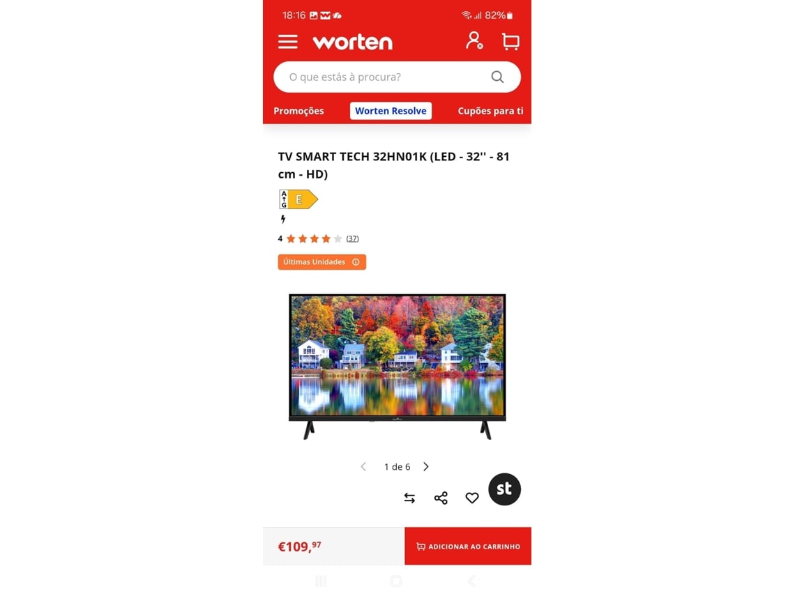 TV SMART TECH 32HN01K (Outlet Grade A - LED - 32'' - 81 cm - HD)