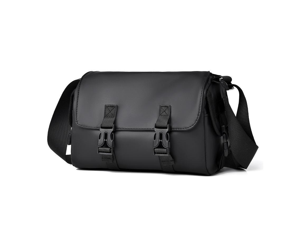 Bolsa Transversal Masculina Pequena, Preta E Repelente À Água, Modelo Simples E Elegante, Com Grande Capacidade.