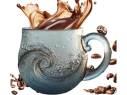 Caneca De Café De Vidro | Caneca Com Design De Ondas 300ml Com Alça | Para Adultos | Em Casa | Na Gokoco